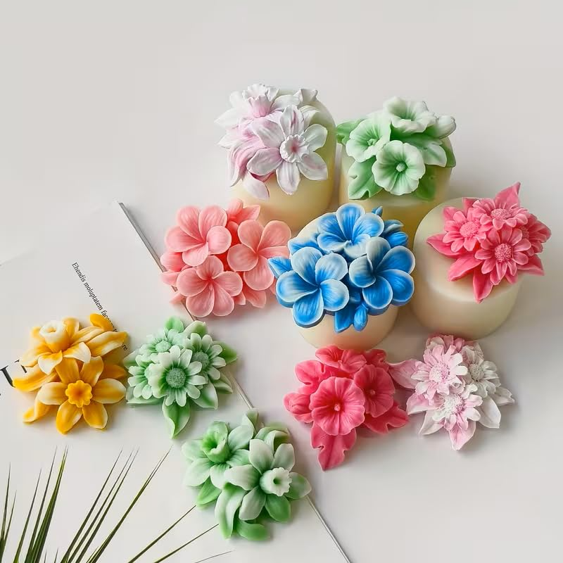 3D Plumeria Topping Flower Silicone Mold for Candle Making Soap Fondant Decorative Crafts