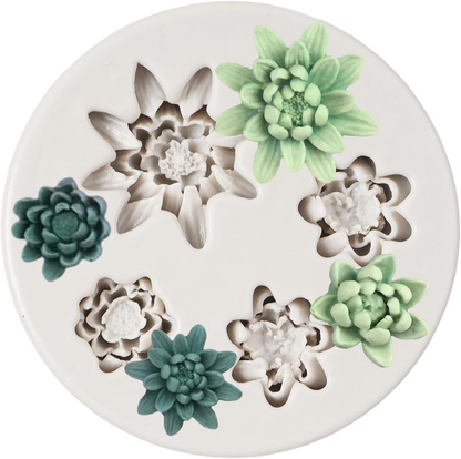 4 Cavity 3D Flower Silicone Mold DIY Wax Soap Resin Plaster & Craft Décor