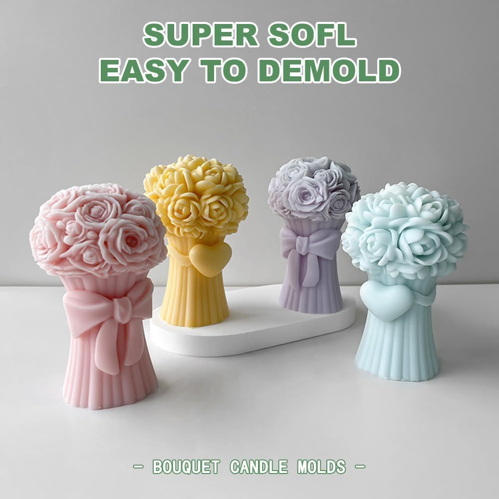 3D Rose Bouquet Silicone Candle Mold DIY Candle Making & Handmade Gifts