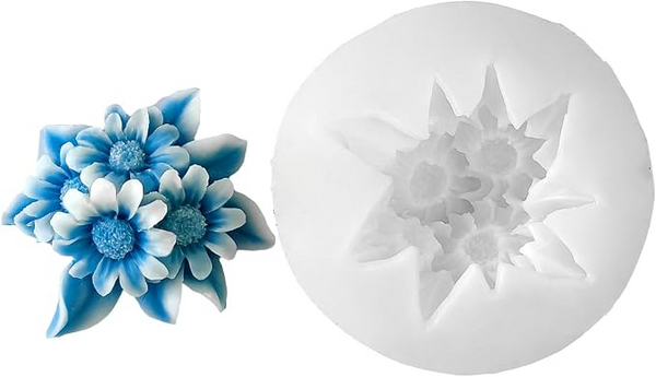 Sunflower Topping Flower Silicone Candle Mold for Candle Making Chocolate Fondant & DIY Crafts