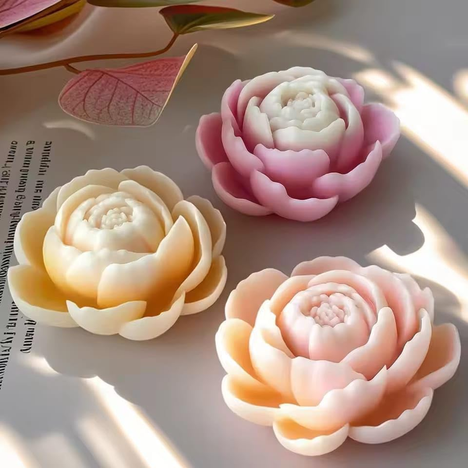3D Peony Flower Silicone Candle Mold for Soap Home Decor Wedding Decorations & Gifts