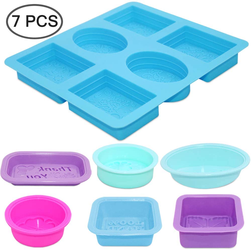 6 Cavity Decorative Silicone Soap Mold Set for Handmade Soap Candle Resin Plaster