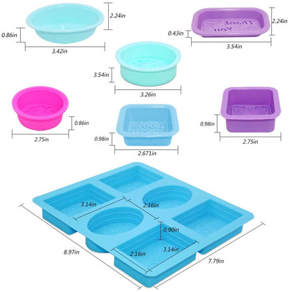 6 Cavity Decorative Silicone Soap Mold Set for Handmade Soap Candle Resin Plaster