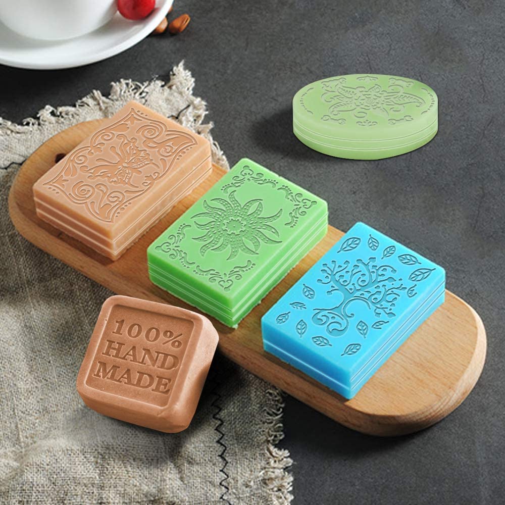 6 Cavity Decorative Silicone Soap Mold Set for Handmade Soap Candle Resin Plaster