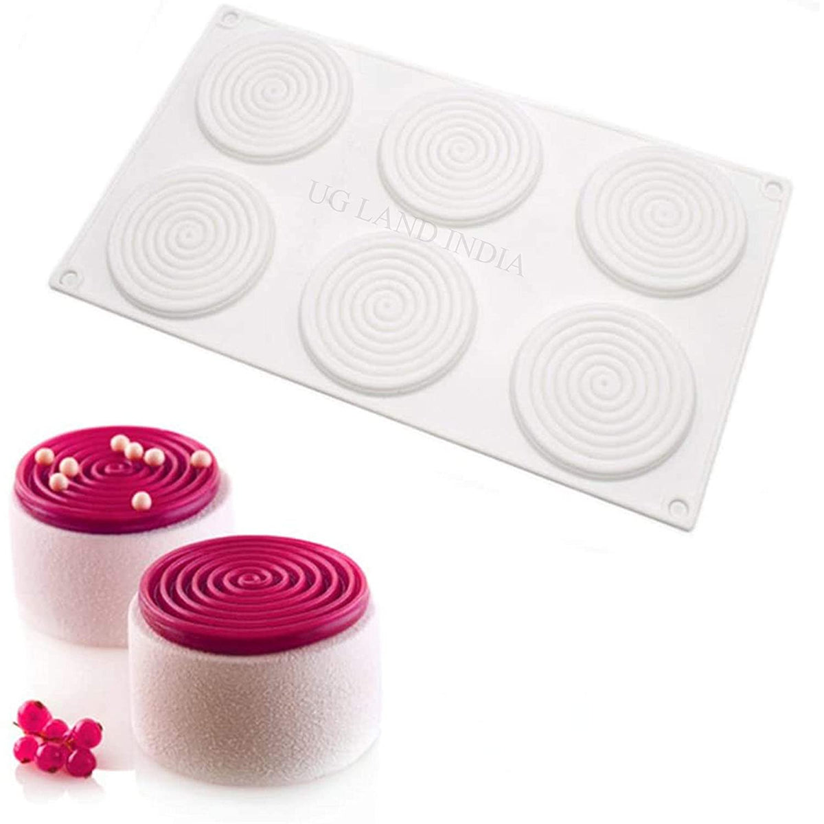 6 Cavity Spiral Shape Silicone Cake Mold Chocolate Pastry Pudding Jelly