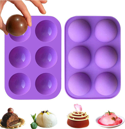6 Cavity Round Silicone Mousse Cake Mold for Chocolate Pastry Pudding Jelly Ice Cream