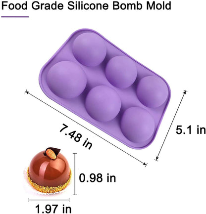6 Cavity Round Silicone Mousse Cake Mold for Chocolate Pastry Pudding Jelly Ice Cream