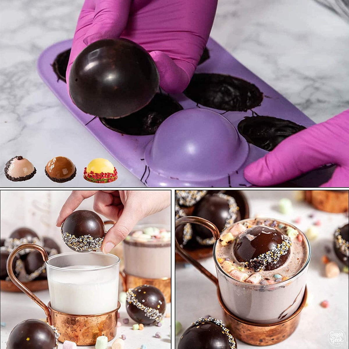 6 Cavity Round Silicone Mousse Cake Mold for Chocolate Pastry Pudding Jelly Ice Cream