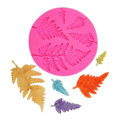 3D Fern Leaf Silicone Mold Mousse Cake Chocolate Fondant Candy Pastry