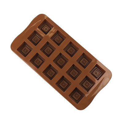15 Cavity Square Chocolate Silicone Mold for Candy Chocolate Mousse Cake Decoration & Dessert Making