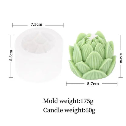 3D Lotus Flower Silicone Candle Mold DIY Wax Soap Resin & Home Decor