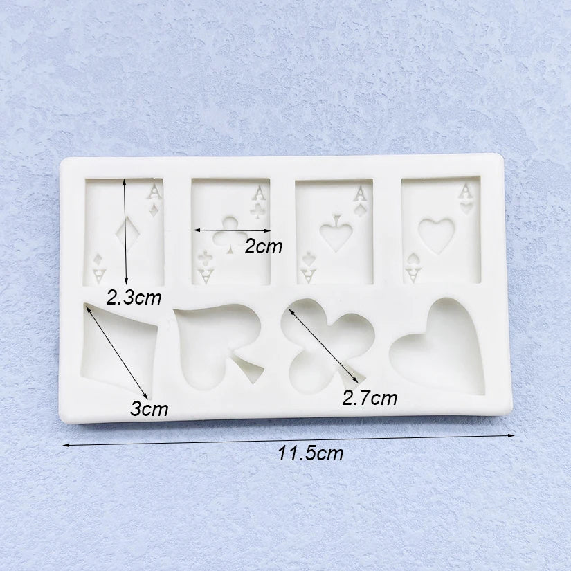 Poker Playing Card Silicone Mould Chocolate Candy Fondant Cake Decoration