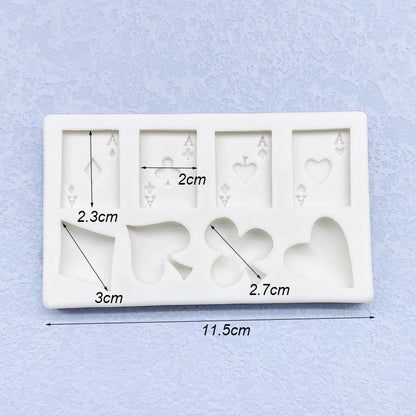 Poker Playing Card Silicone Mould Chocolate Candy Fondant Cake Decoration