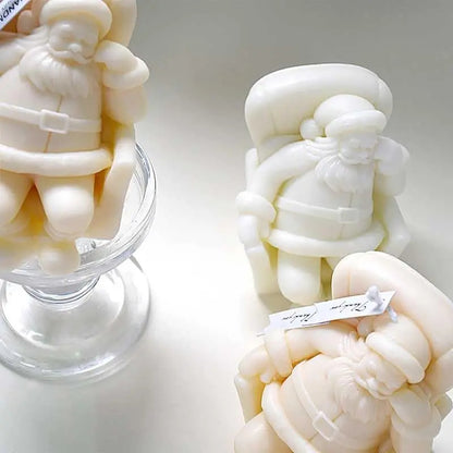 3D Sitting Santa Claus Silicone Candle Mould for DIY Christmas Candle Making and Resin Crafts
