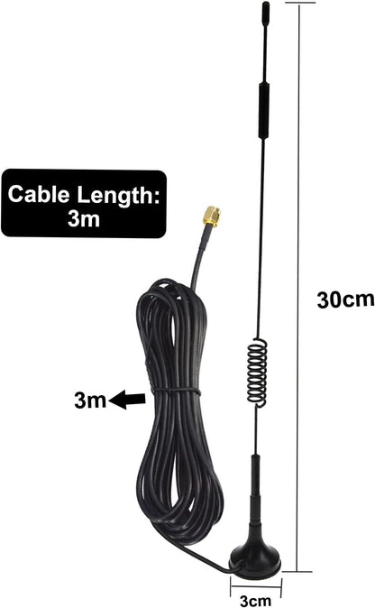 4G LTE SMA Antenna, 12dBi GSM High Gain Omni for Huawei ZTE USB Dongle and Mobile WiFi Modem