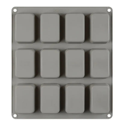 12 Cavity Large Rectangle Loaf Silicone Mould Handmade Soap Bath Bombs Candle Wax