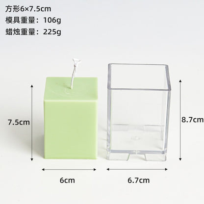 3D Square Plain Pillar Mould Polycarbonate Material Mold For Home Decoration (3.4"x 2.6")