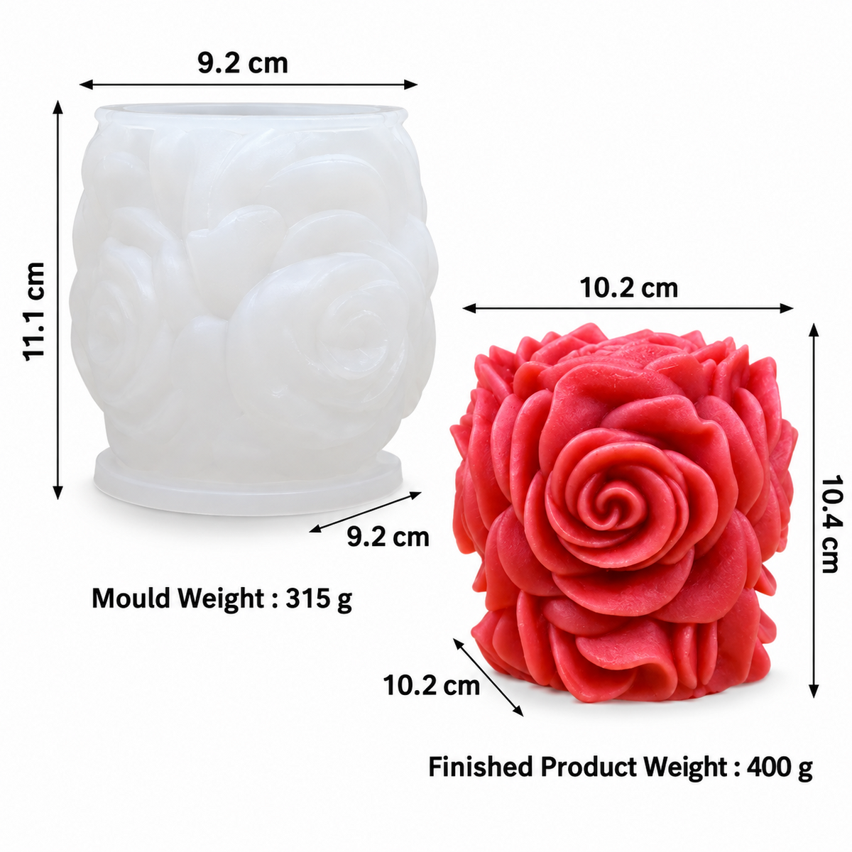 Rose Flower Silicone Candle Mold DIY Candles Wax Soap Resin & Home Décor