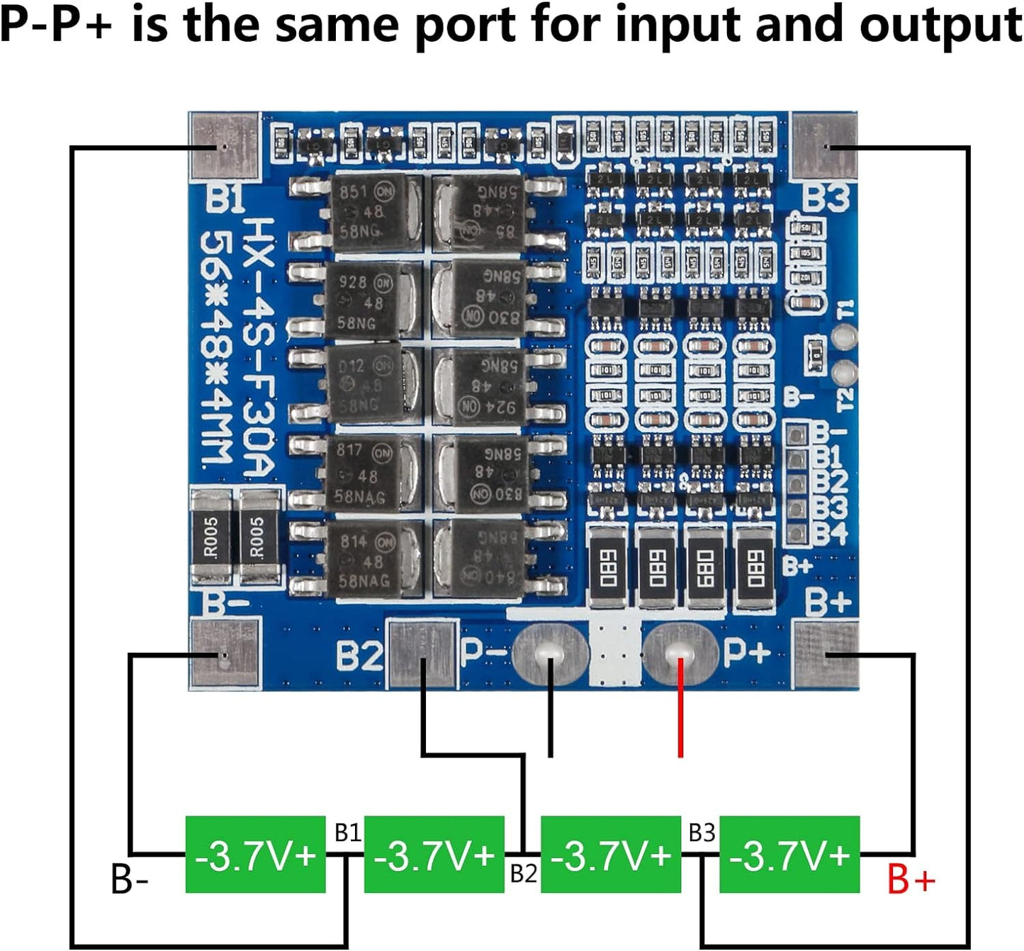 UG LAND INDIA 4S 30A 12.8V BMS 18650 Lithium Iron Phosphate Battery Protection Board (LiFePO4) Battery Module Over-Discharge/Over-Current