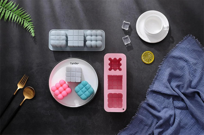 3D Bubble & Square Silicone Candle Mold DIY Soap Candle Cake