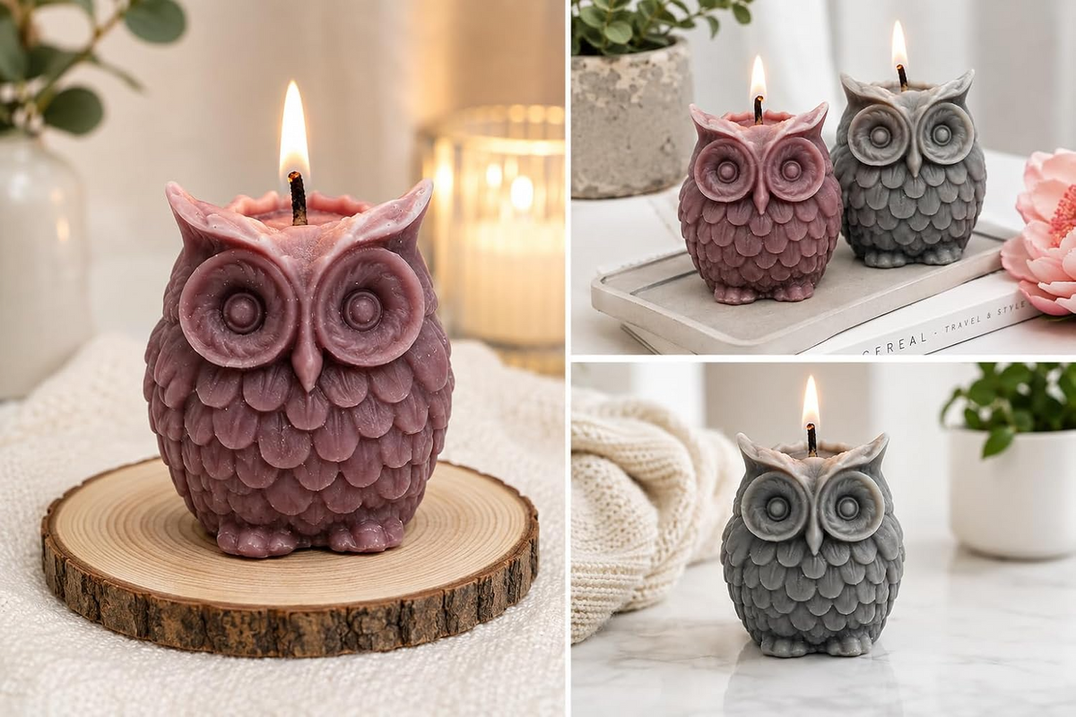 3D SMALL Owl Silicone Candle Mold Decorative Candles Home Décor & Handmade Crafts