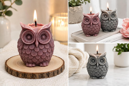 3D SMALL Owl Silicone Candle Mold Decorative Candles Home Décor & Handmade Crafts