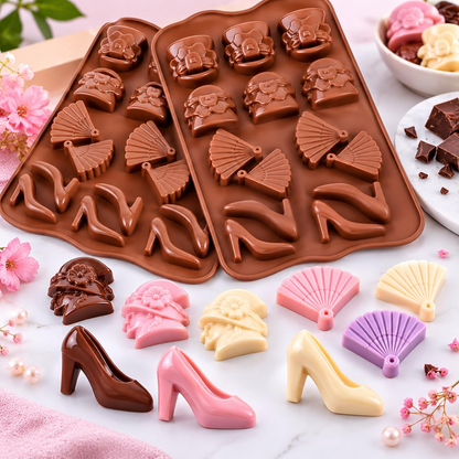 14 Cavity Fashion Shape Silicone Chocolate Mold Chocolate Candy Cake Decoration Dessert