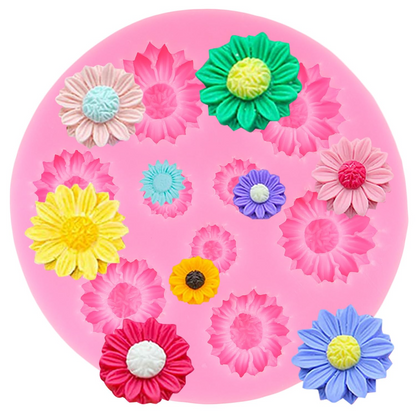 3D Sunflower Silicone Mold for Chocolate Fondant Candy Soap and Cake Decoration