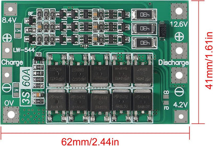 3S 60A Lithium Battery Charger BMS 18650 Protection Module Circuit
