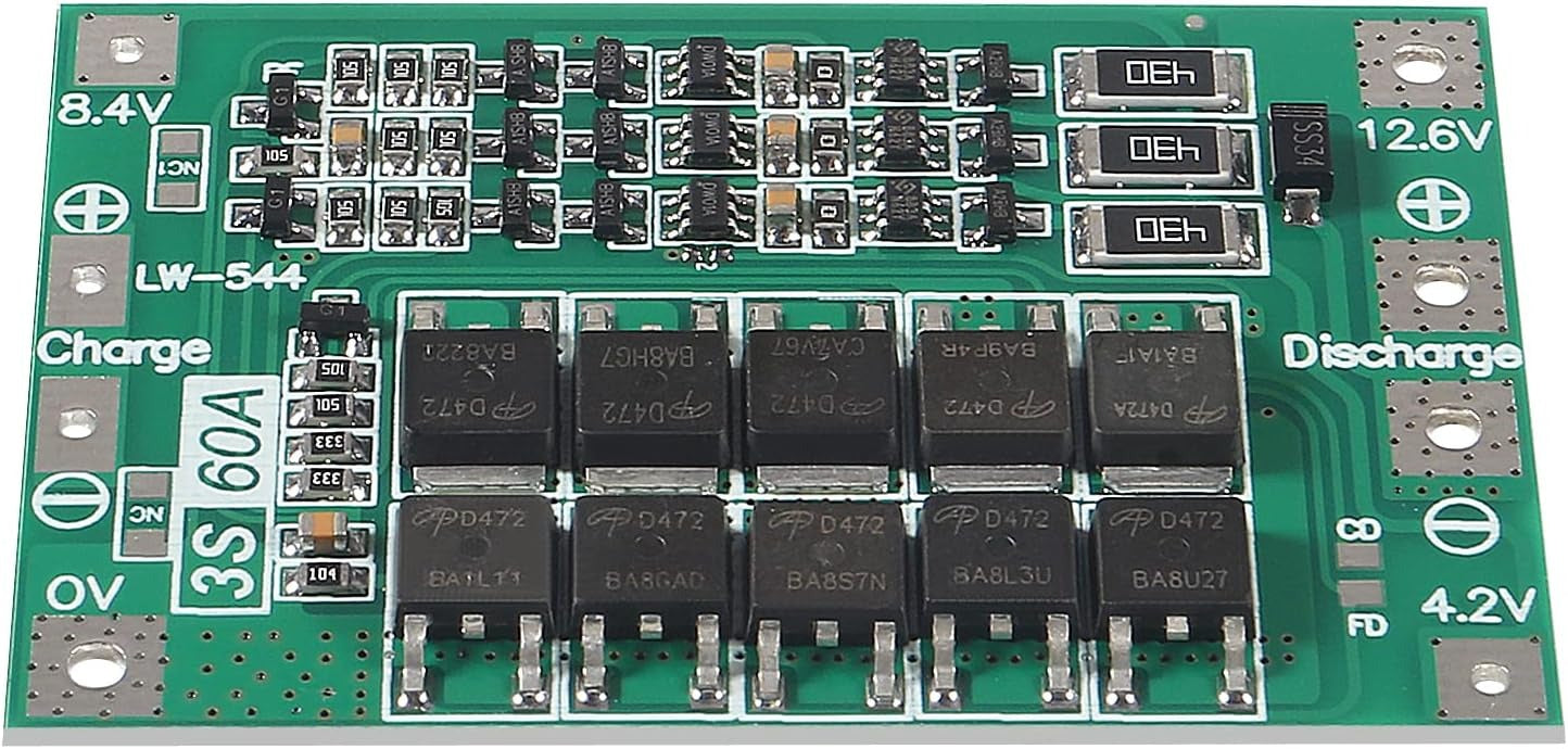 3S 60A Lithium Battery Charger BMS 18650 Protection Module Circuit