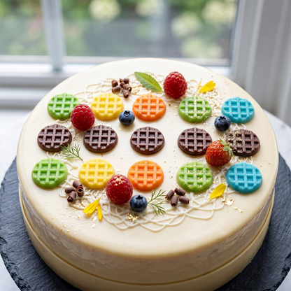 18 Cavity Round Mini Waffle Silicone Mold for Chocolate Cookies and Desserts