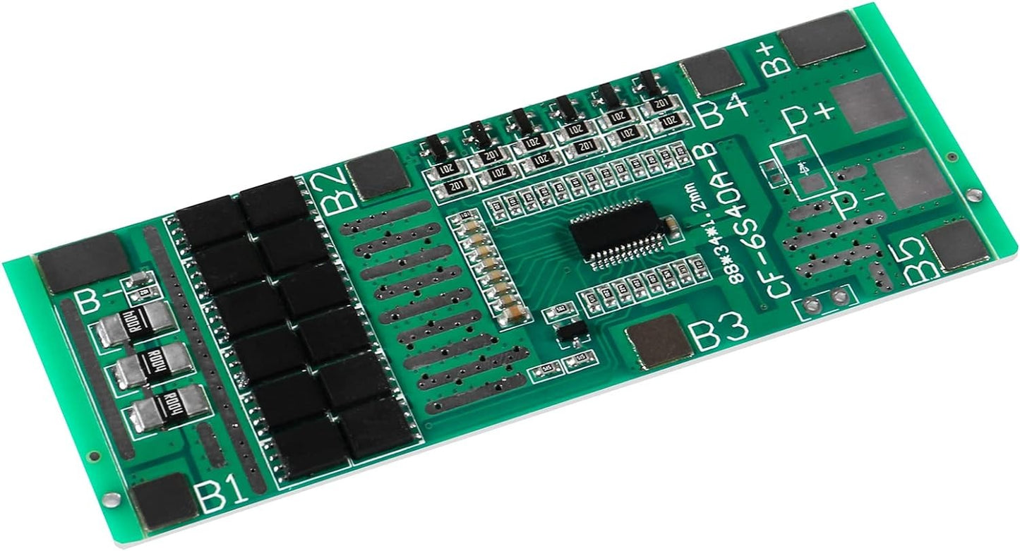 6S 40A 24V BMS 18650 Lithium Battery Protection Board PCB Protection Board 18650 Charger Module for Li-ion Lithium Battery Module Over-Discharge/Over-Current