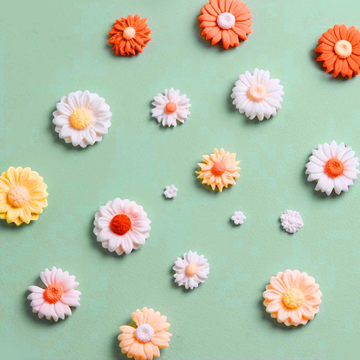 6 Cavity Multi Design Flower Silicone Mould for Fondant Chocolate Cake Decoration