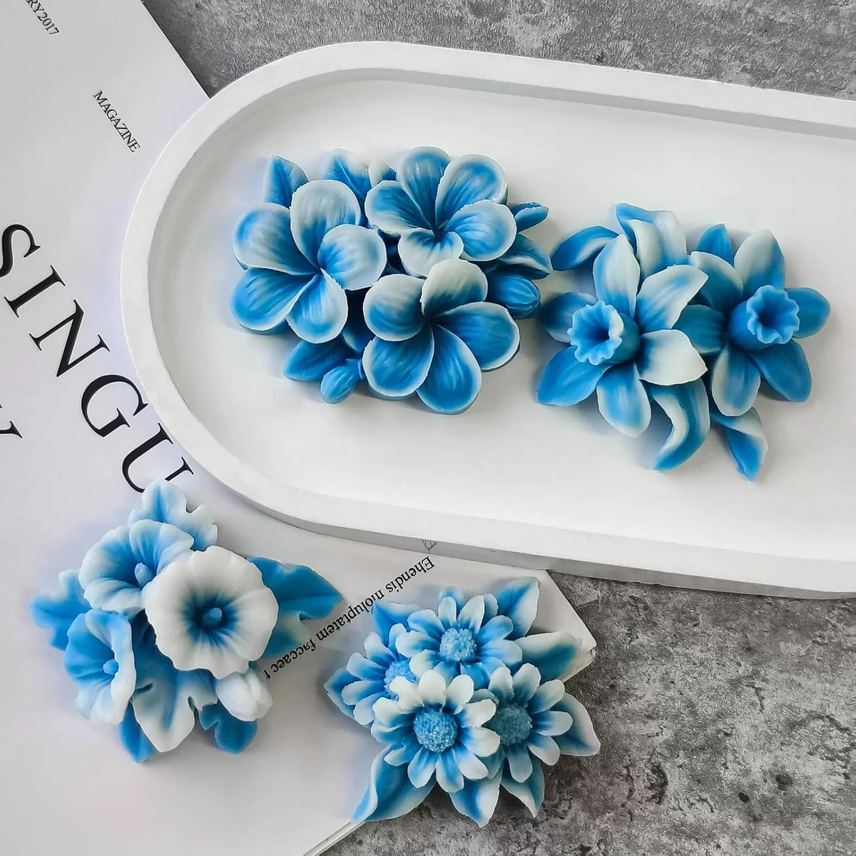 3D Plumeria Topping Flower Silicone Mold for Candle Making Soap Fondant Decorative Crafts