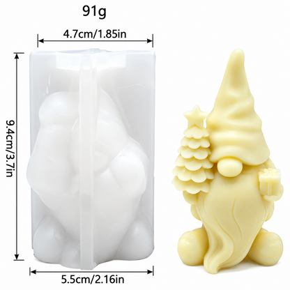 3D Christmas Gnome Tree Silicone Candle Mould for DIY Holiday Decorations