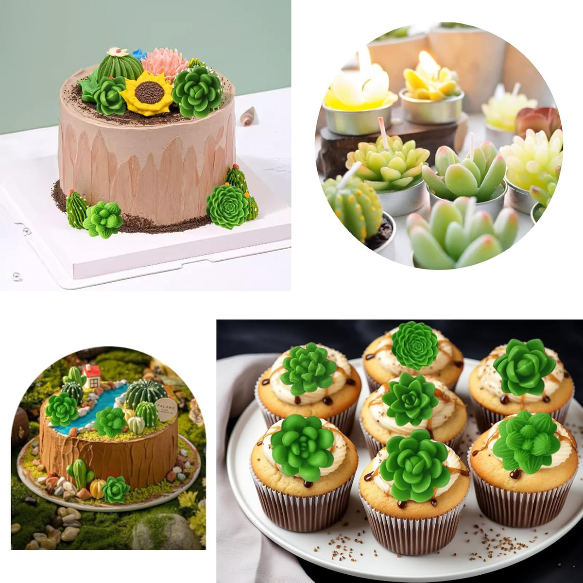 7 Cavity 3D Succulent Silicone Mould for Candle Making Soap Making Resin Art