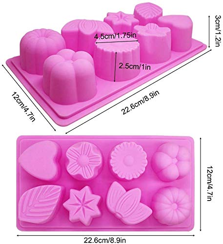 8 Cavity Flower & Leaf Shape Silicone Mold for Soap Candle Resin Chocolate