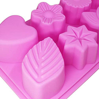8 Cavity Flower & Leaf Shape Silicone Mold for Soap Candle Resin Chocolate