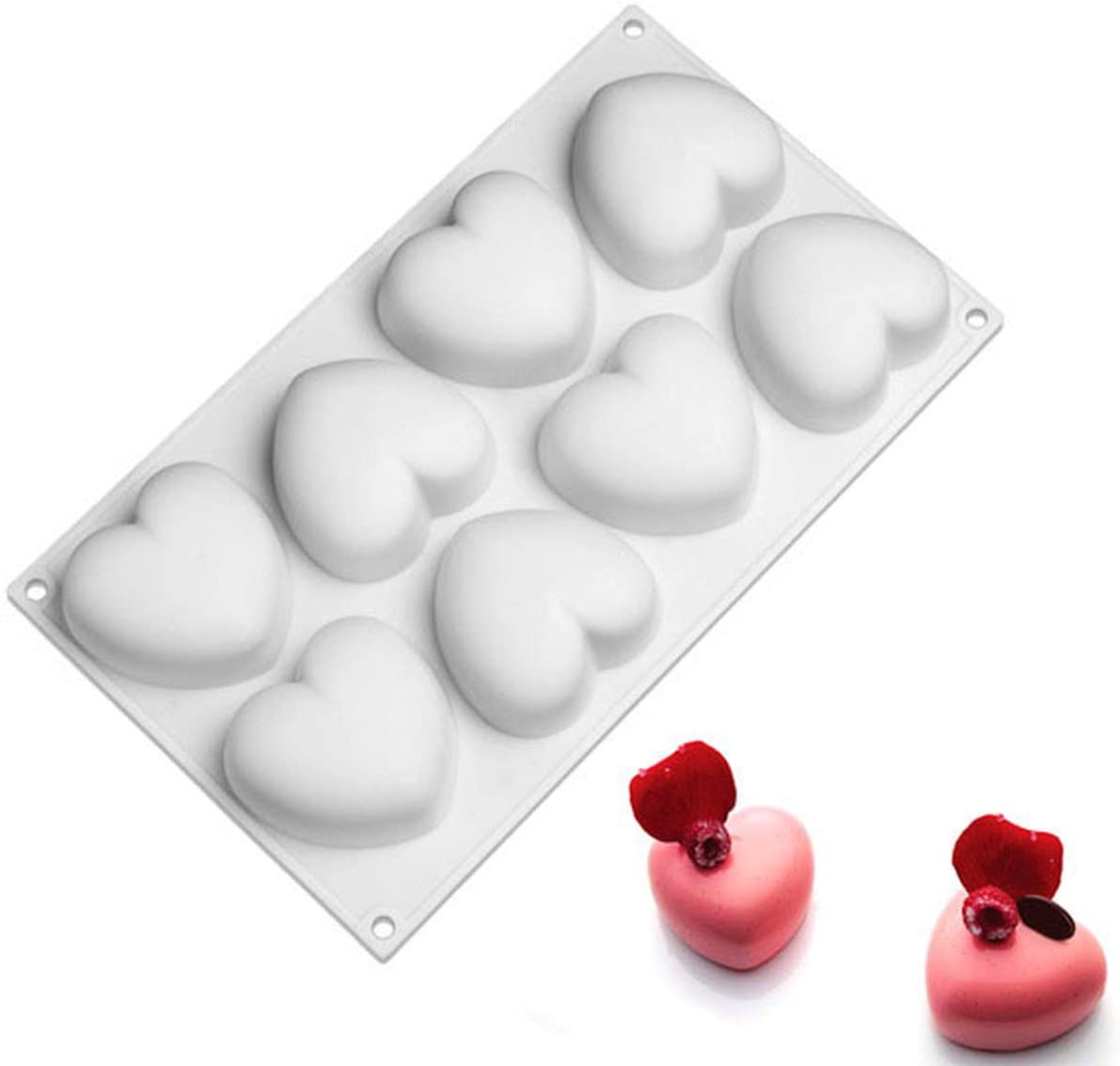 8 Cavity Heart Shape Silicone Mousse Cake Mold Chocolate Pastry Pudding Jelly
