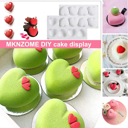 8 Cavity Heart Shape Silicone Mousse Cake Mold Chocolate Pastry Pudding Jelly