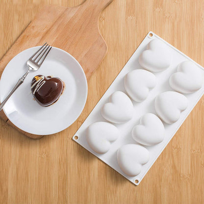 8 Cavity Heart Shape Silicone Mousse Cake Mold Chocolate Pastry Pudding Jelly