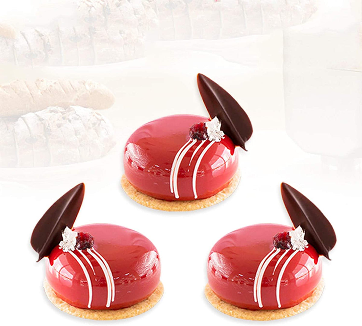 8 Cavity 3D Stone Round Silicone Mousse Cake Mould Chocolate Pastry Jelly Pudding