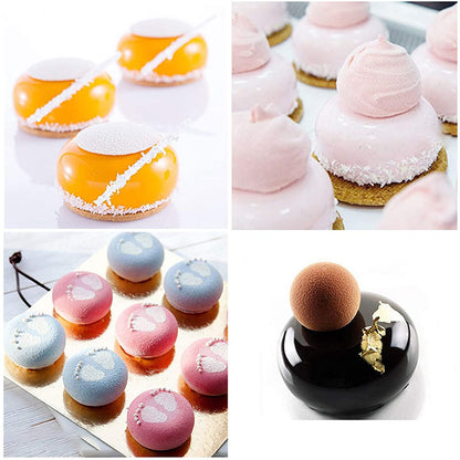 8 Cavity 3D Stone Round Silicone Mousse Cake Mould Chocolate Pastry Jelly Pudding
