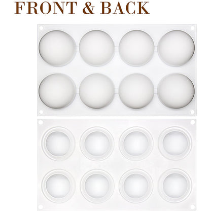 8 Cavity Truffle Sphere Ball Silicone Entremet Mould Chocolate Pudding Jelly Ice Cream Candy