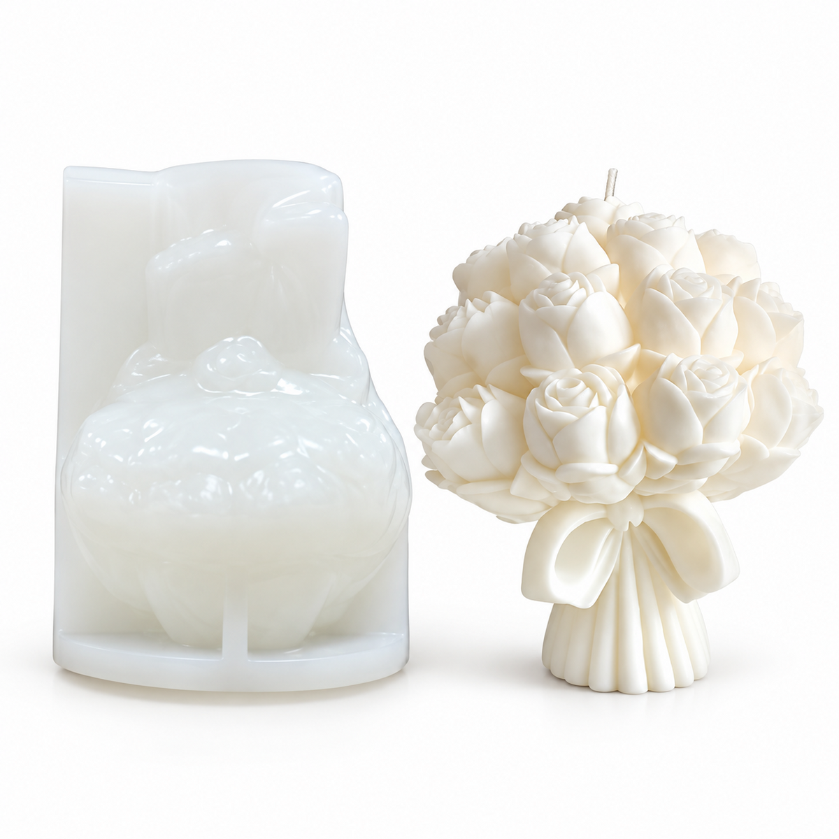 3D Rose Bouquet Candle Silicone Mold  DIY Wax Crafts Romantic Gifts & Home Decor