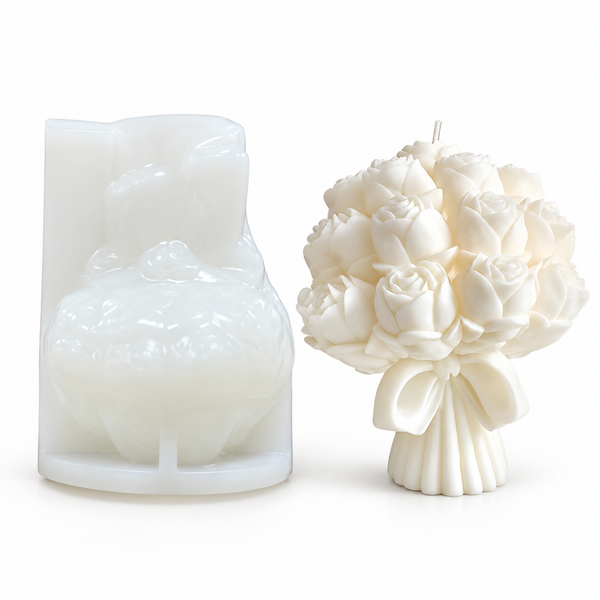 3D Rose Bouquet Candle Silicone Mold  DIY Wax Crafts Romantic Gifts & Home Decor