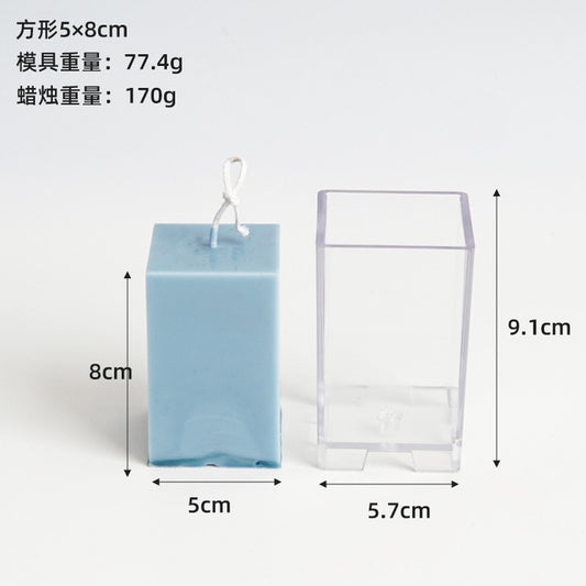 3D Square Plain Pillar Mould Polycarbonate Material Mold For Home Decoration (3.6"x 2.3")