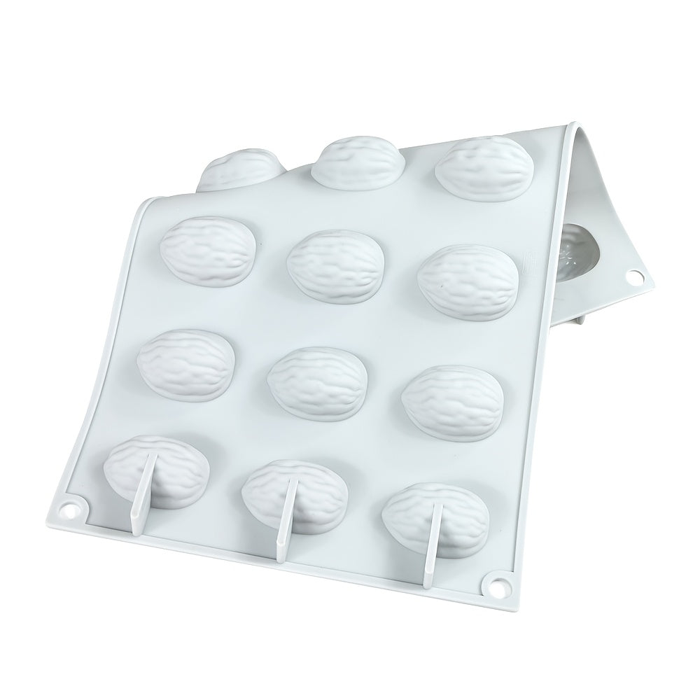 18 Cavity Walnut Shape Silicone Mould for Chocolate Cookies Candy Baking