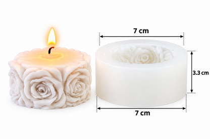 3D Rose Flower Silicone Candle Mould for DIY Wax Candles Floral Soap Resin