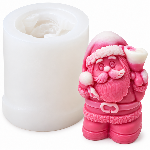 3D Santa Claus Silicone Candle Mould for Christmas Wax Candles Soap Making